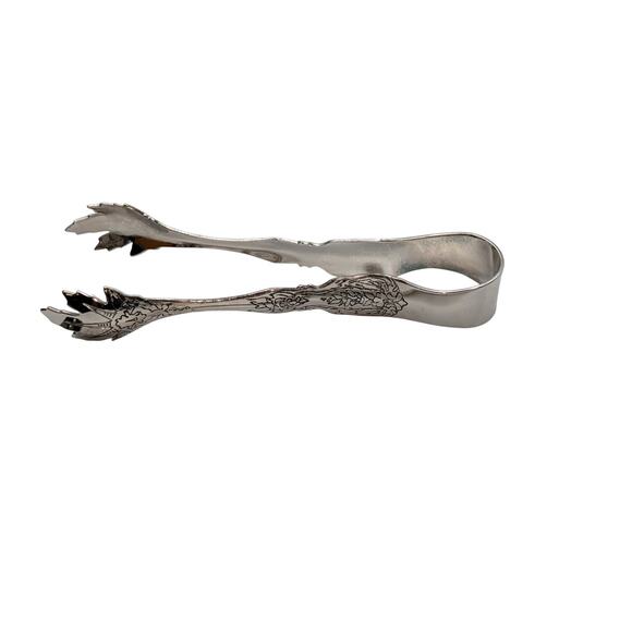 Silver Tone Reptilian Claw Serving Ice Tongs - Picture 6 of 6